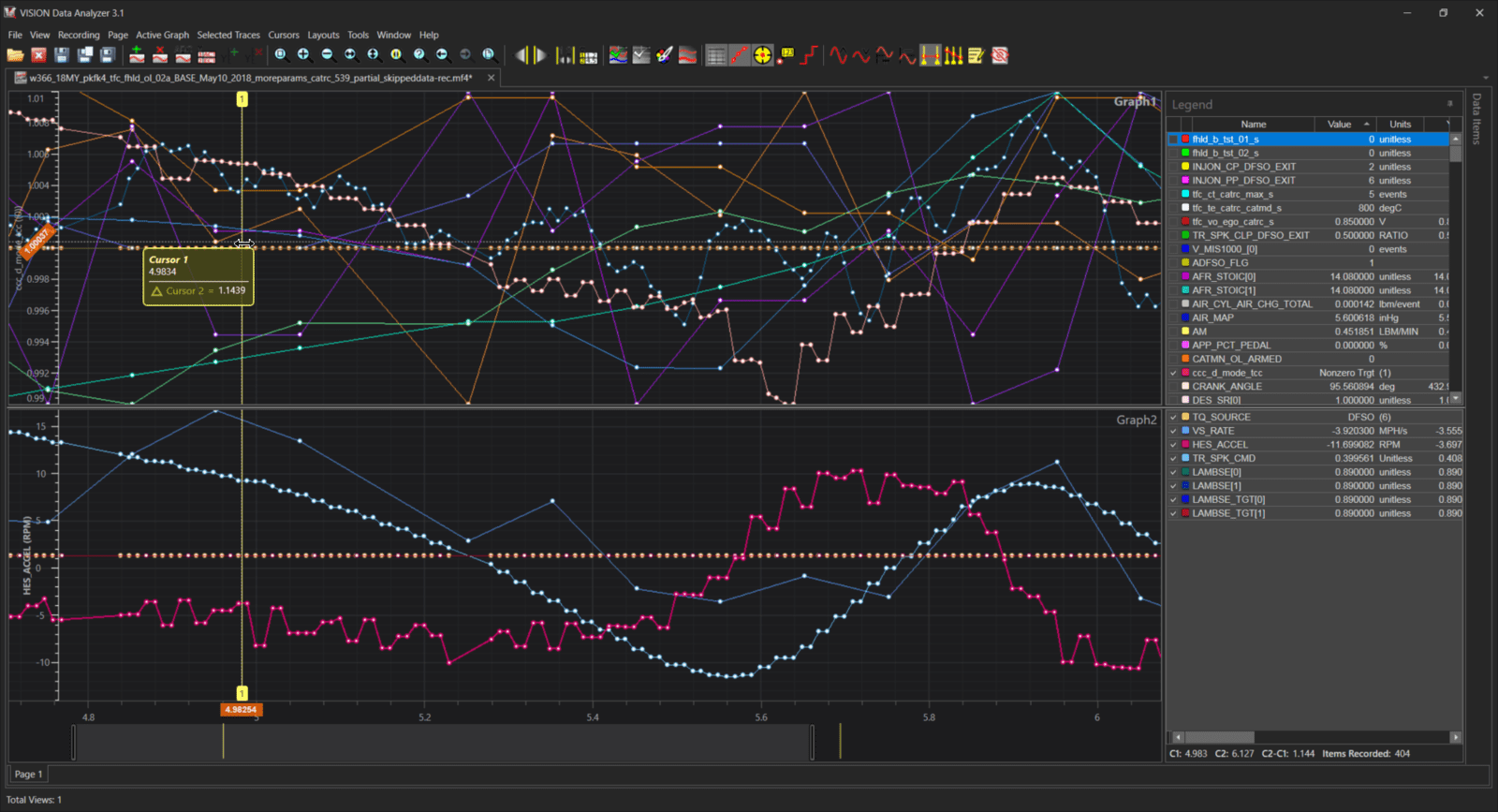 VISION Data Analyzer Display